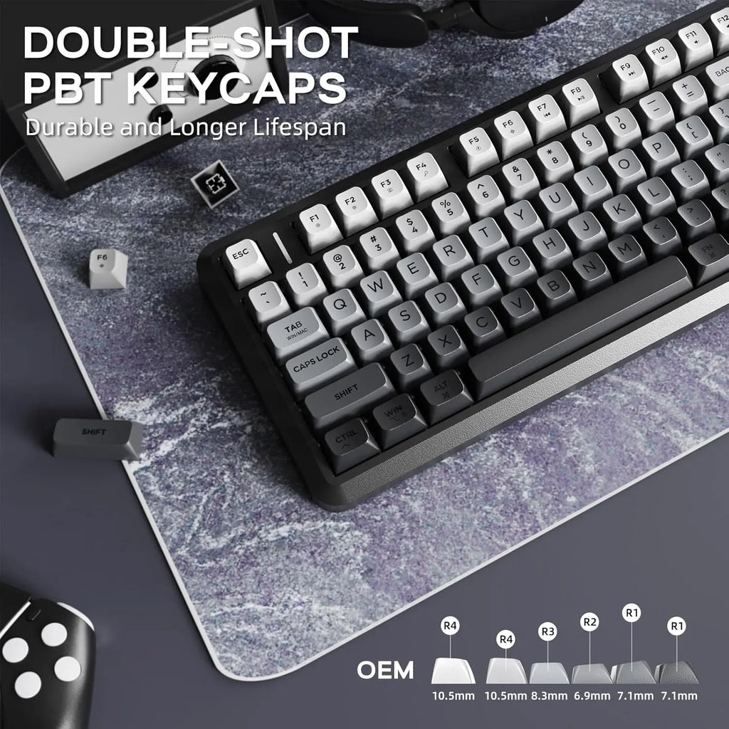 Wireless Gaming Keyboard with Knob and OLED Display