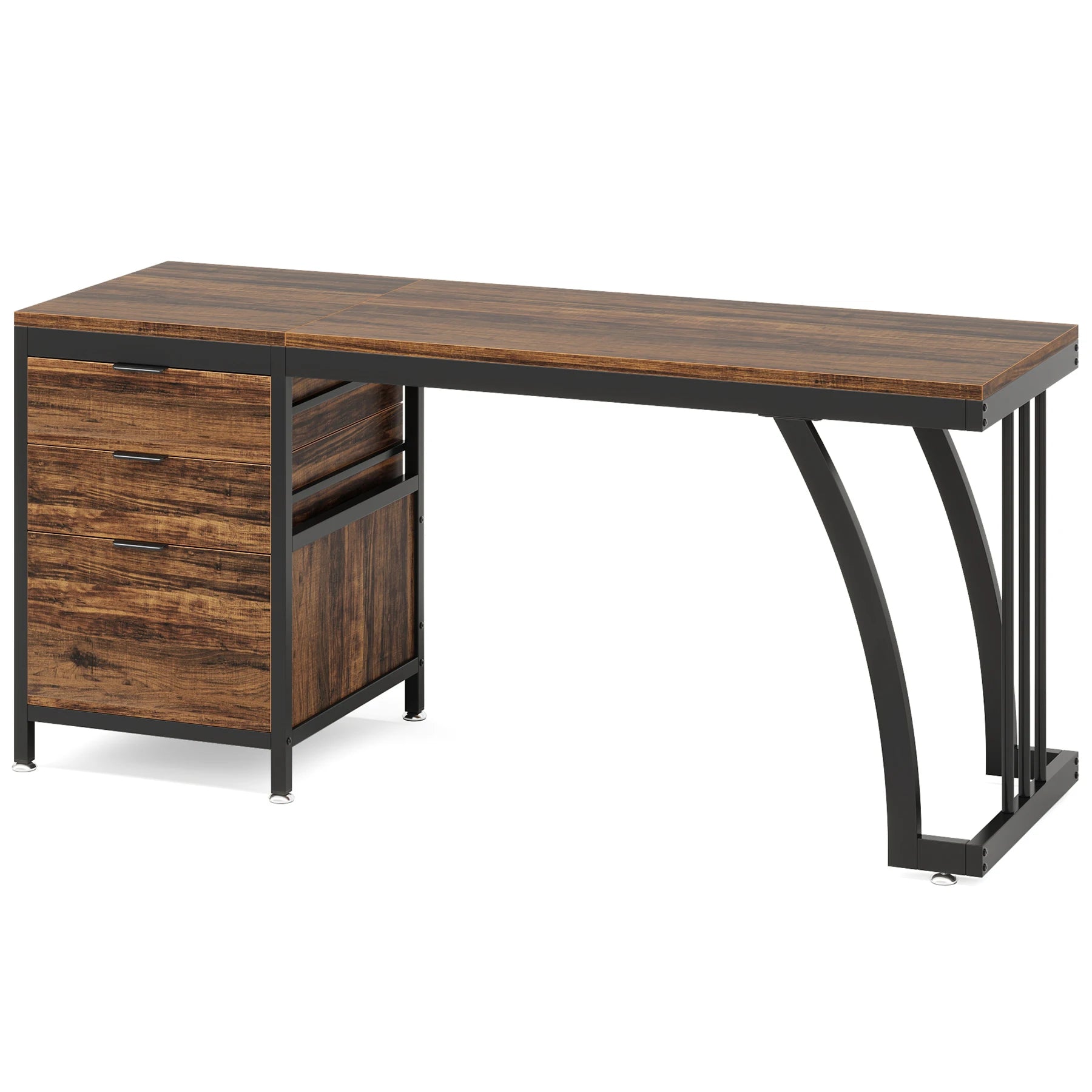 59 Inch Desk with Three Reversible Drawers