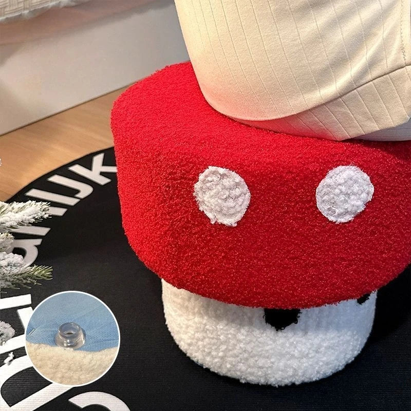Solid Wood Mushroom and Dice Stool