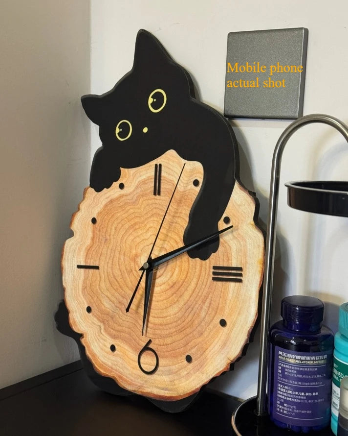 Cartoon Cat Wall Clock, 29 x 51 cm