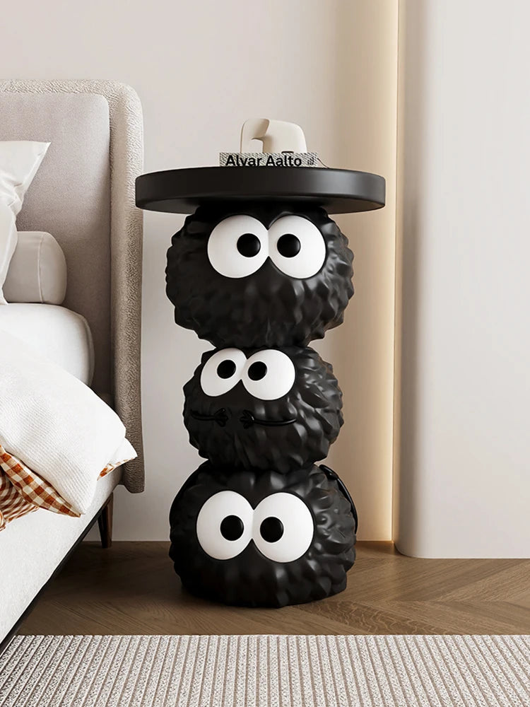 Cartoon Face Round Resin Side Table