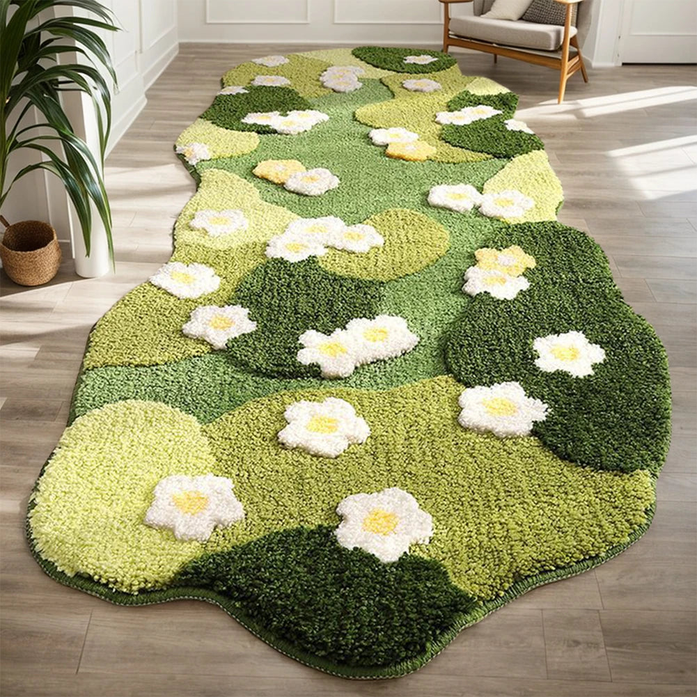 3D Moss Rug in Forest Green