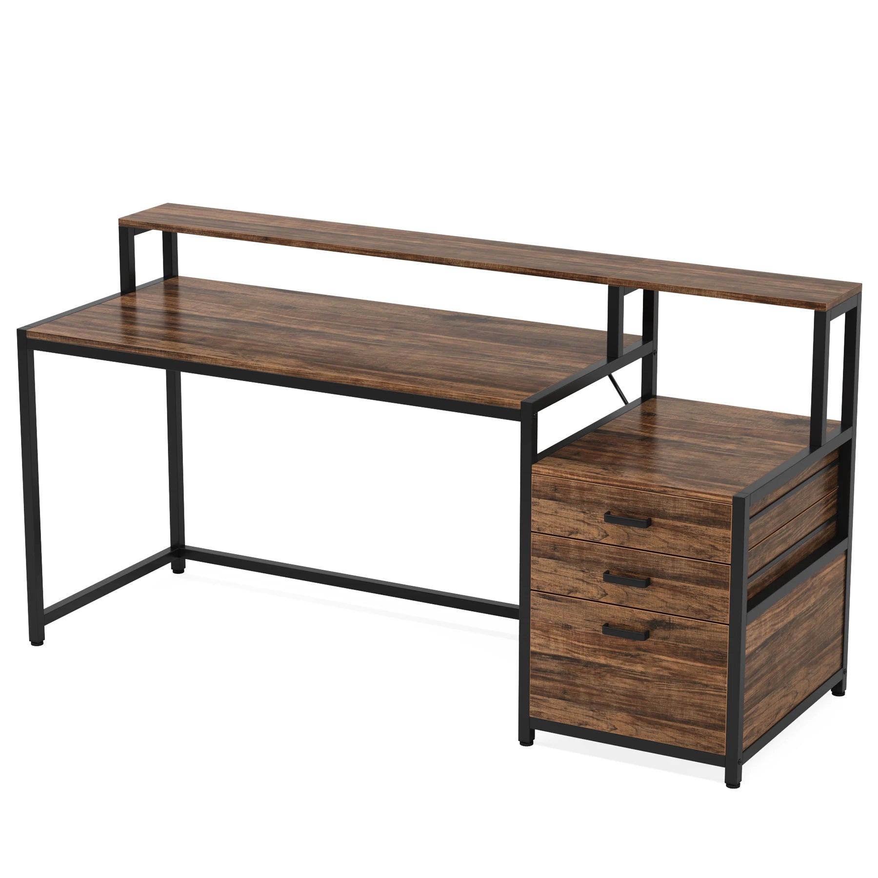59 Inch Desk with Three Reversible Drawers