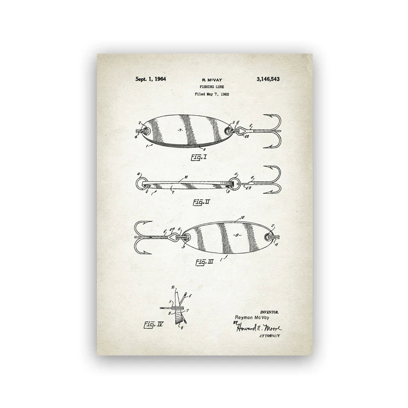 Vintage Fishing Lure Patent Print