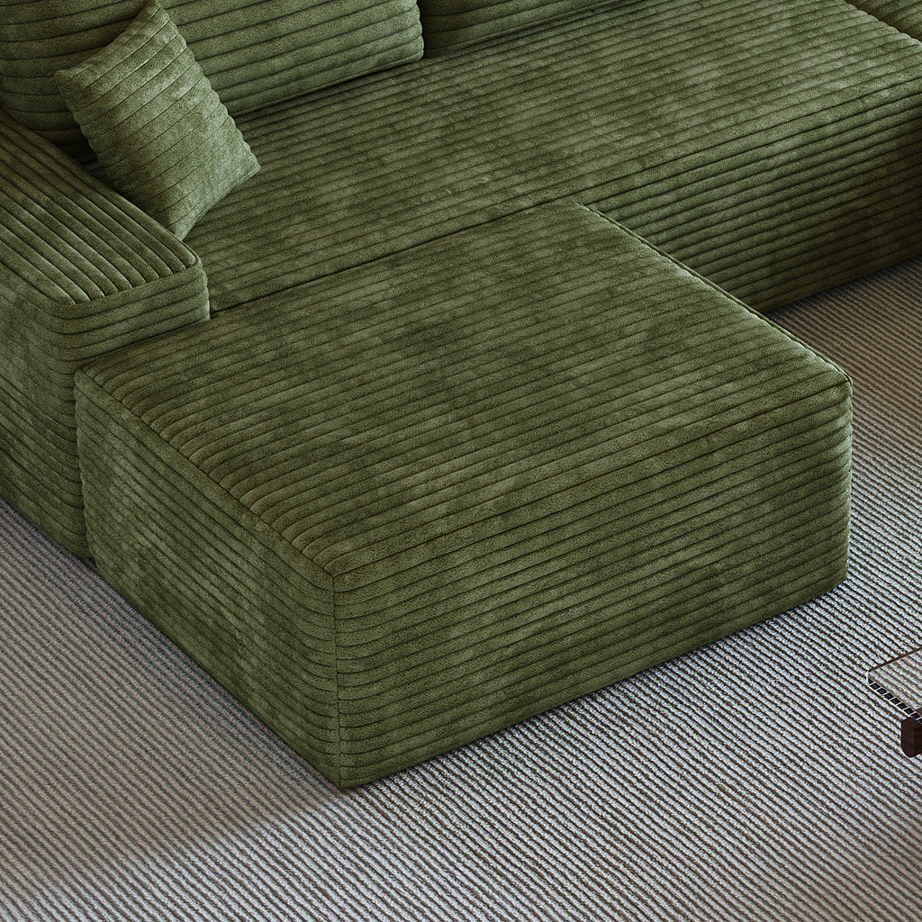 Green Upholstered Ottoman