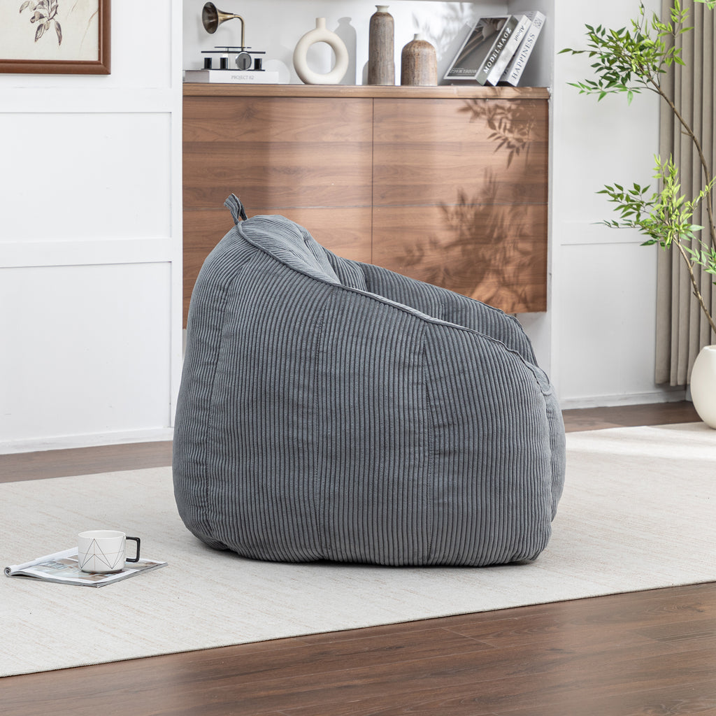 Giant Corduroy Bean Bag Chair with Armrests