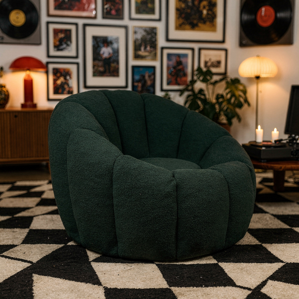 Bean bag chair with armrests hero angle