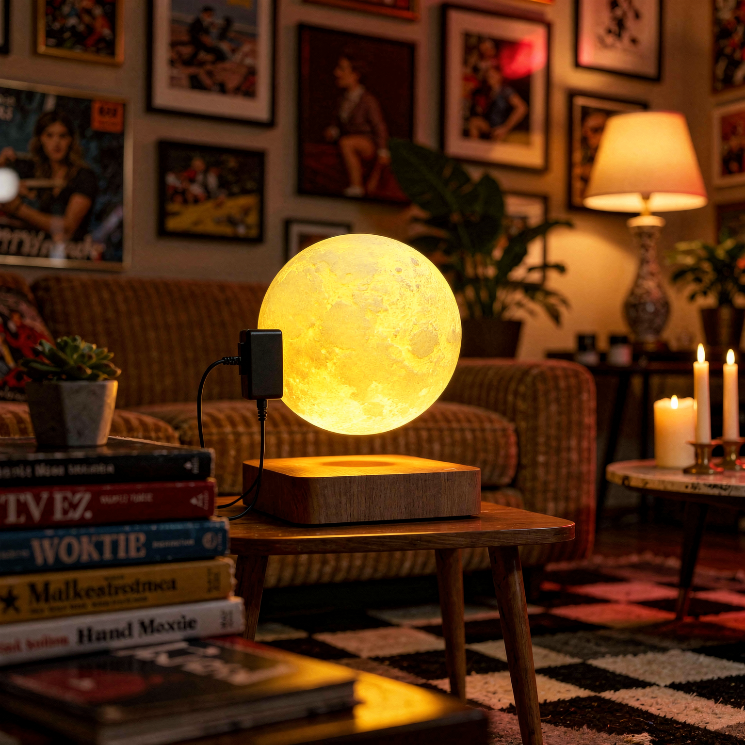 Magnetic Floating Moon Lamp texture detail
