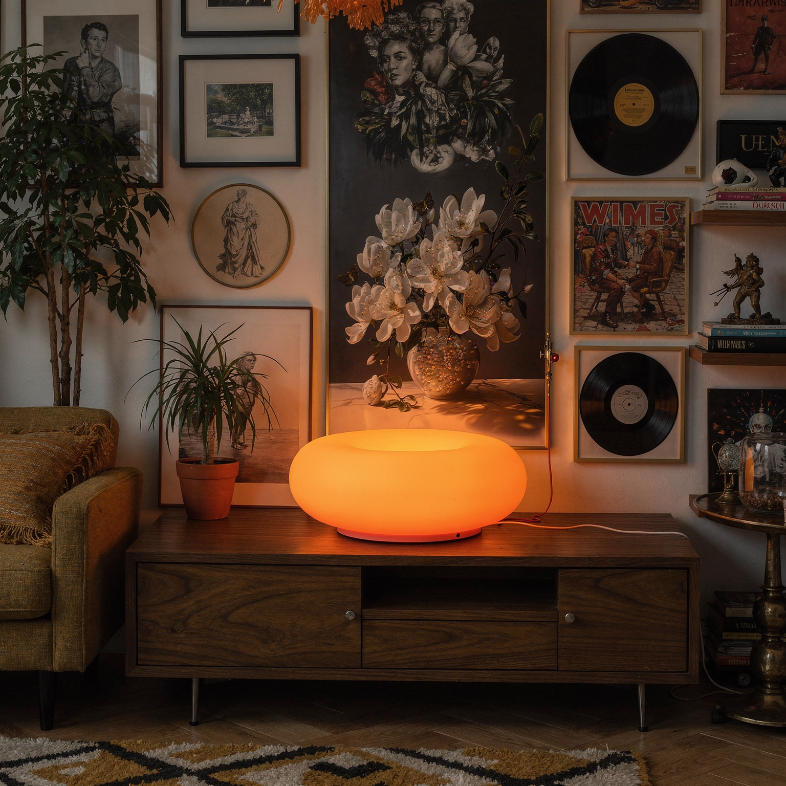 Bauhaus Donut Table Lamp styled in a room