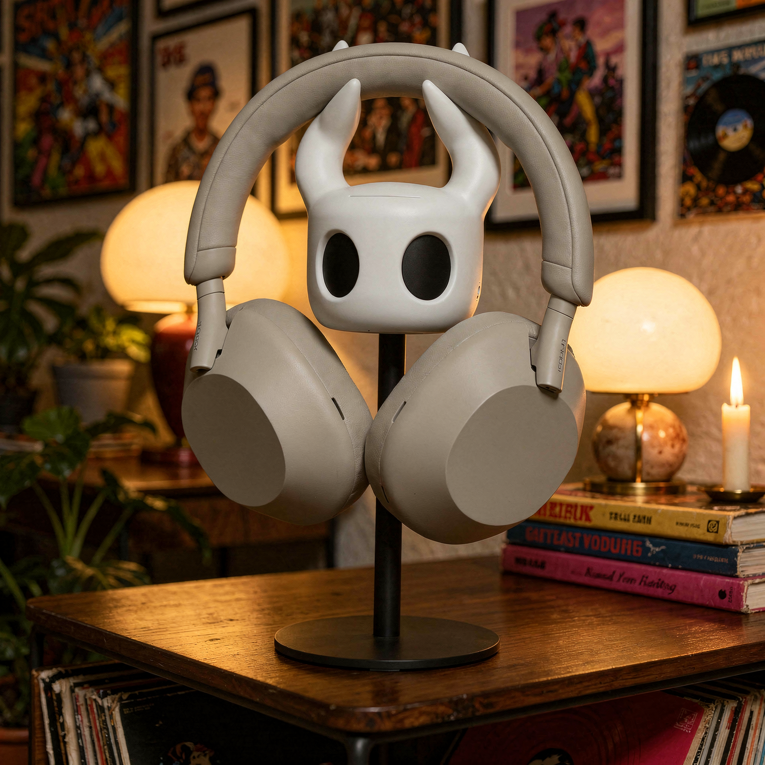 Insect Knight Headphone Stand hero angle