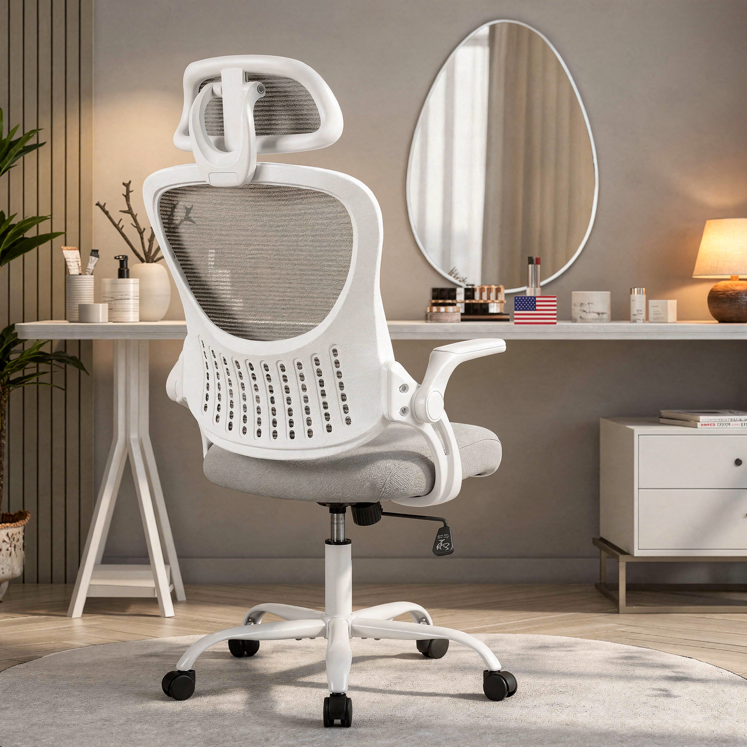 JHK Mesh Ergonomic Office Desk Chair styled in a room