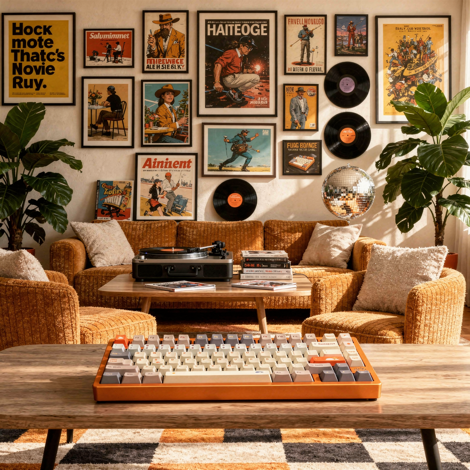 Dream Key Weather Keycaps styled in a room