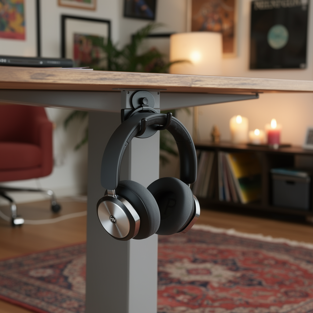 Magnetic headset holder close-up hero shot