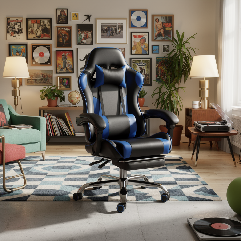 JHK ergonomic racing gaming chair in a styled room