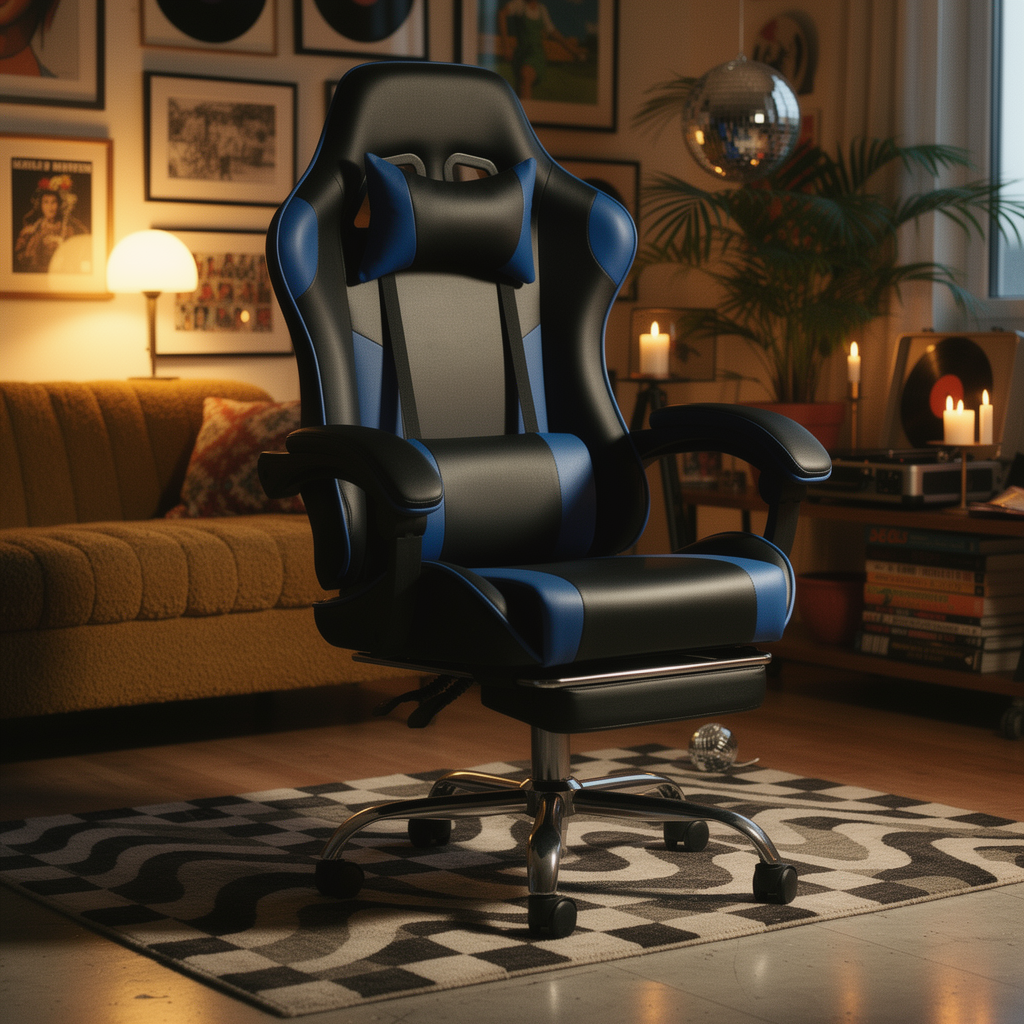 JHK ergonomic racing gaming chair close-up hero shot