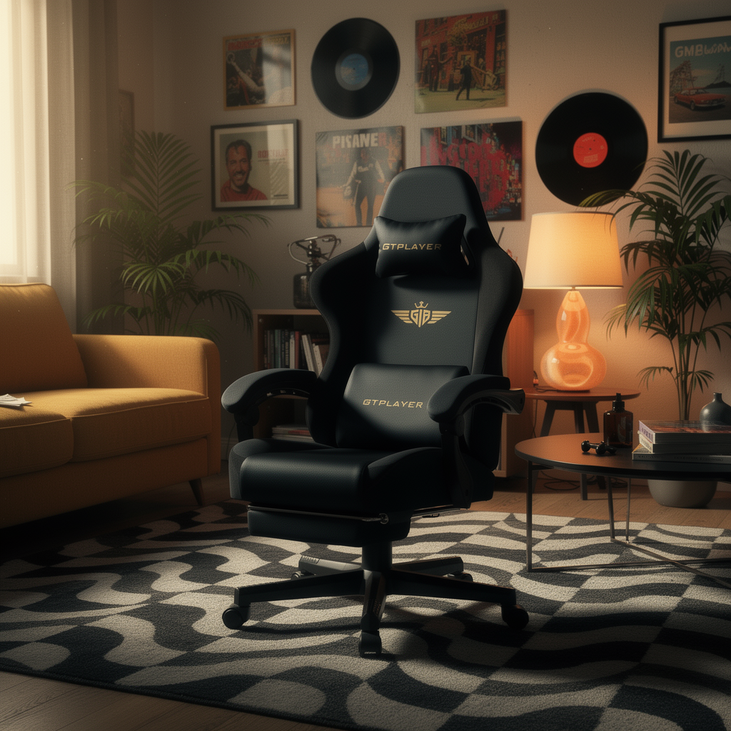 GTPLAYER fabric gaming chair in a styled room