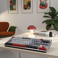 143-Key Retro 1989 Keycaps on a keyboard in a styled apartment