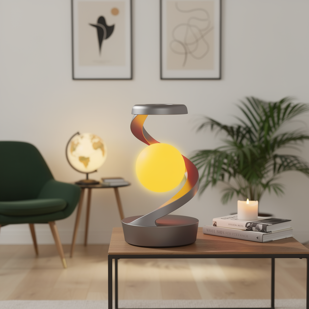 RGB Touch Atmosphere Lamp Wireless Charging Night Light in a styled apartment